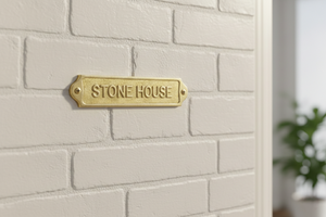 Custom Engraved Solid Brass Plaque Personalized Metal <b>Name</b> <b>Plate</b> Door Sign House Address Durable Wedding Modern Design - Product Image 4