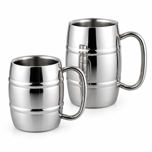 Taza de café de acero inoxidable de 20 oz de alta calidad con logotipo personalizado, doble pared, con asa, apta para alimentos, taza de viaje metálica para regalo. - Product Image 6