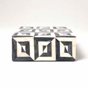 Modern Handmade MDF Wood Luxury Custom Resin Inlay Bone style Jewelry Multi-functional Living Room Storage Box - Product Image 2
