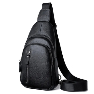 Bolso bandolera informal de cuero genuino para hombre, bolso para documentos de cuero vacuno, de alta calidad, con logo personalizado. - Product Image 5