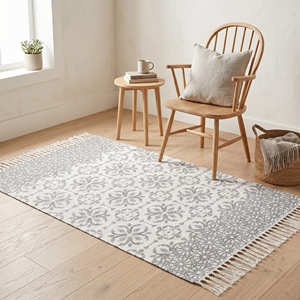 Alfombra de algodón con estampado geométrico para pasillo, entrada, cuarto de niños y hogar moderno - Product Image 3