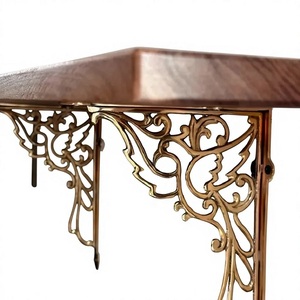 Supports d'étagère décoratifs en laiton, supports muraux pour étagères flottantes, style vintage - Product Image 2