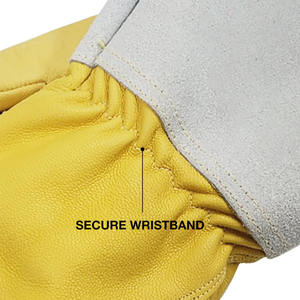 ถุงมือเชื่อม TIG หนังแพะและหนังวัวสะท้อนแสง ป้องกันเปลวไฟ สำหรับงานก่อสร้าง ถุงมือนิรภัย - Product Image 4