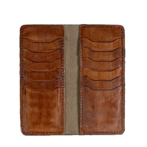 Classic Brown Real Leather Long Pocket Book Wallet Slim Multiple Card Slots Cash Organizer Sleek Traveling <b>Billfold</b> For Men - Product Image 3