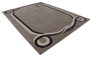 Alfombra Moderna de Lana con Diseño de Serpiente, Ecológica, de Pelo Medio, Hecha a Mano, Rectangular, Beige, Antideslizante, para Sala de Estar - Product Image 3
