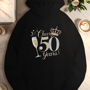 Couronne Cheers to 50 Years sweats à capuche décontractés pour femmes - Product Image 2