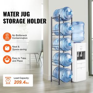 Portabottiglie d'acqua a 5 livelli per impieghi gravosi, a fila singola, per bottiglie da 5 galloni, scaffale in metallo per garage con 5 bottiglie - Product Image 1