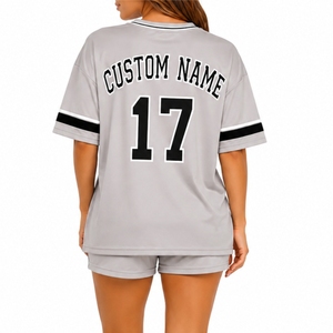 Ensemble de shorts de baseball personnalisés unisexes, imprimés, élégants, confortables, respirants, en jersey 100% polyester de qualité supérieure, tendance et décontractés - Product Image 2