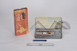 Juego de geometría hecho en India por proveedor indio con plantilla y tubo de goma para uso escolar, de dibujo y manualidades al mejor precio - Product Image 2