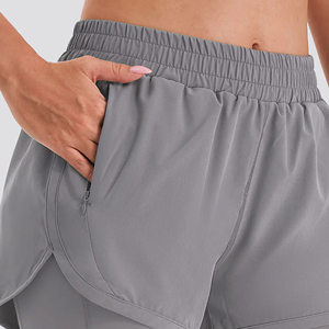 Outfitize International Wholesale Women Training Shorts with Pockets Custom Logo High Waisted Gym Workout Shorts Breathable Gear - Product Image 3
