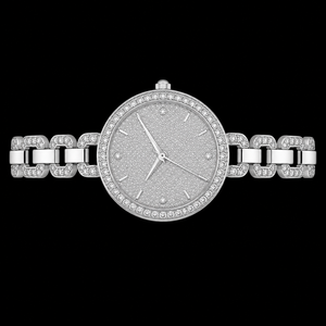 Montre de luxe pour femme avec diamants, cadran rond de 30 mm, quartz analogique, cristal saphir, bracelet en acier inoxydable, style élégant - Product Image 2