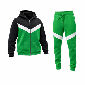Conjunto Deportivo Personalizado para Hombre, Sudadera con Capucha Negra y Pantalones de Chándal de Algodón y Felpa, Ropa Deportiva Informal para Gimnasio y Entrenamiento - Product Image 2