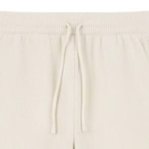 Pantalon de jogging en maille beige décontracté, taille élastique, vêtement de détente, pantalon en maille douce, coupe décontractée pour hommes, femmes, style unisexe - Product Image 3