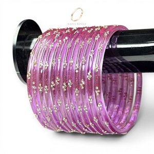 Premium Selling Modern Kashmiri Lavender Fashion Indian Jewelry Raindrop Glass <b>Bangles</b> Crystal for Women Wholesale Price - Product Image 1