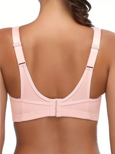 Women High Impact Running Sports Bra Adjustable Convert Straps Upper Mesh Insert Full <b>Support</b> Gym <b>Crop</b> <b>Top</b> Wholesale Base - Product Image 2