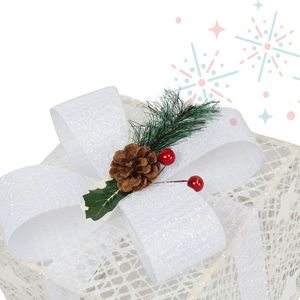 Set di 3 Decorazioni da Giardino LED Quadrate in Plastica ABS con Luce Bianca Calda e Confezione Regalo - Product Image 4