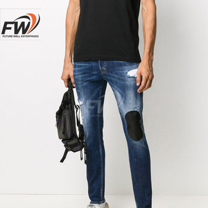 Jean droit mi-long pour homme, coupe décontractée, en denim extensible léger, 100 % coton biologique, collection hiver 2026, service OEM, vente chaude - Product Image 2