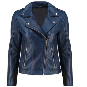 Veste de moto en cuir d'agneau véritable pour femme, personnalisée, style vintage tendance, teinte, épaisse, de haute qualité, best-seller - Product Image 1
