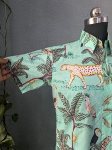 <b>Men's</b> Short Sleeve Tropical Animal Print <b>Hawaiian</b> <b>Shirt</b> Turn-down Collar Casual Summer Cotton <b>Shirts</b> - Product Image 5