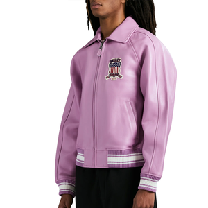 Blouson Avirex unisexe en cuir de vache véritable, style classique personnalisable, coupe-vent respirant pour l'hiver, streetwear, logo sur le devant - Product Image 6
