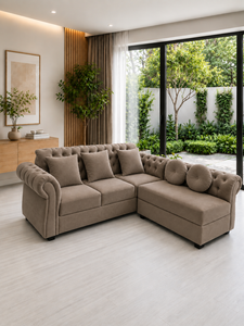 Sofá Modular Emerald Origin con Botones Decorativos, Respaldo Acolchado Ecológico, Brazos Enrollados, Diseño Contemporáneo para Sala de Estar/Apartamento - Product Image 3
