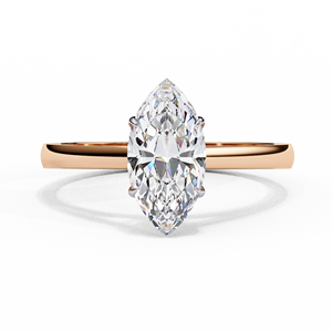 Anillo de compromiso y boda de oro de 14k con moissanita de corte marquesa D VVS para mujer, anillos solitarios de diamante al por mayor - Product Image 3