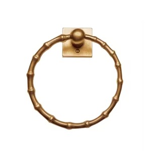 Rectangular Metal Storage Holder Wall Mounted Vintage Design Towel Ring Single Tier Rust Resistant Bathroom Accessory - Product Image 5