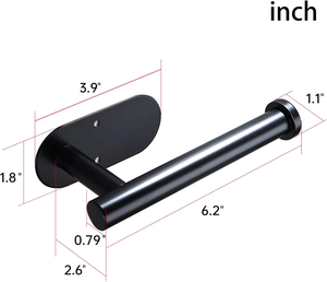 Self Adhesive Black <b>Toilet</b> Paper <b>Holder</b> <b>Wall</b> <b>Mount</b> <b>Toilet</b> <b>Roll</b> <b>Holder</b> No Drill Bathroom Tissue Dispenser Bathroom Accessory - Product Image 2