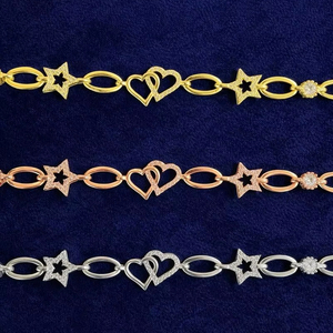 Pulsera de tenis de lujo con doble corazón de moissanita y plata de ley 925 chapada en oro de 14K para mujer, regalo para uso diario - Product Image 5