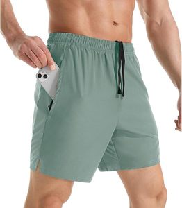 Shorts de sport gris pour homme avec cordon de serrage, décontractés, pour l'entraînement et la gym, avec poches latérales - Product Image 2