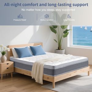 Orthopedic 14 Inch <b>Memory</b> Foam Hybrid Mattress Pocketed Springs Medium Firm Support Motion Isolation Edge Full Size Mattress <b>Box</b> - Product Image 6