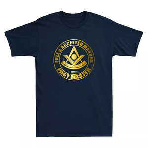 เสื้อยืดฟรีเมสันสั่งทำคุณภาพสูง รุ่นใหม่ลิมิเต็ด 'We Meet Upon the Level' แขนสั้น ผลิตจากโพลีเอสเตอร์/คอตตอน - Product Image 3
