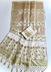 Sari en satin de soie jacquard tissé en nylon pur de qualité supérieure Reglance, style traditionnel, sans plis, séchage rapide - Product Image 2