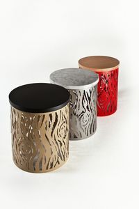 Modern Metal Tree Stump <b>Side</b> <b>Table</b> With Metal Top Contemporary Living Room Furniture Handmade <b>Gold</b> And Silver Finish - Product Image 4