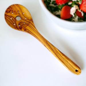 Ensemble d'ustensiles de cuisine en bois d'olivier |   Cuillère à riz |   Cuillère |   Spatule |   Fourchette |   Spatule à fentes - Product Image 3