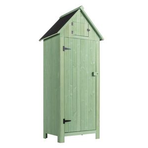 Single-Door Fir Wood Garden <b>Storage</b> Shed with Wooden <b>Lockers</b> Outdoor <b>Storage</b> Solution for Gardens - Product Image 4
