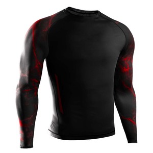 Maillot de compression en spandex imprimé par sublimation pour la gym, le surf, la plongée, avec logo personnalisé, pour hommes, MMA - Product Image 4