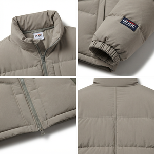 Men's Custom Logo <b>Winter</b> Puffer Jacket <b>Waterproof</b> Nylon Stand Collar Quilted Heavyweight Outerwear OEM Bubble <b>Coat</b> Parkas - Product Image 4