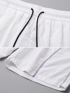 Unisex <b>White</b> Hooded Windbreaker <b>Jacket</b> with <b>Shorts</b> Set Lightweight Water Resistant Polyester Summer Outdoor Wear Oversized Fit - Product Image 4
