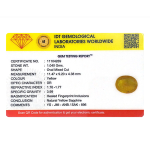 Natural Yellow Sapphire 5.2 Carat Certified Loose Gemstone Wholesale - Product Image 4