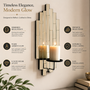 Applique Murale Moderne Miroir Décorative avec Porte-Bougie, Luminaire Mural de Luxe pour la Décoration Intérieure - Product Image 5