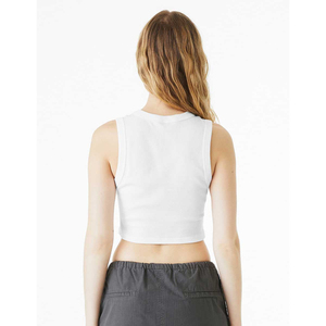 Débardeur côtelé pour femme, col rond, coupe courte, style camisole, coupe ajustée, brassière de sport rembourrée pour le yoga, séchage rapide, logo frontal, pompon, 100% coton - Product Image 3