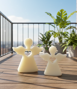 Vela Decorativa Perfumada, Sin Llama, No Tóxica, de Parafina, con Forma de Ángel y Corte en Corazón, Elegante, Hecha a Mano, para Decoración del Hogar, Regalo para Pascua y Ramadán - Product Image 3