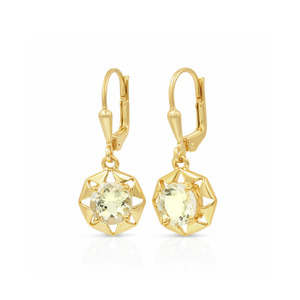 925 Sterling <b>Silver</b> Vintage Yellow Aquamarine Cut Octagon Universe Pattern <b>Stud</b> Earrings Gold Rhodium Plated Party Anniversary - Product Image 1