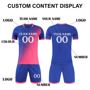 Conjunto de Camiseta de Fútbol para Hombre con Degradado Azul, Cuello en V, Manga Corta, Absorbe la Humedad, Ajuste Atlético, para Todas las Temporadas, Impresión Sublimada - Product Image 3