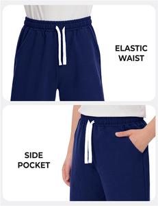 Boys Cotton Back to School Wear <b>Shorts</b> With Pocket Navy Blue Soccer Basketball Athletic <b>Shorts</b> for Kids - Product Image 4
