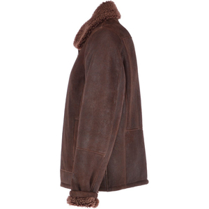 100% Genuine <b>Sheepskin</b> Leather Men's Brown Bomber <b>Flying</b> <b>Jacket</b> Eco-Friendly Waterproof Windproof Regular Fit - Product Image 2