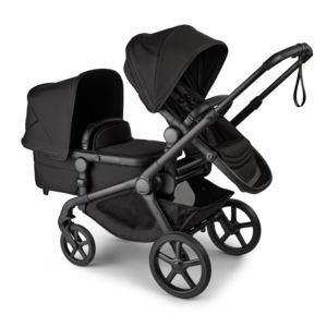 Poussette bébé pliable de luxe 3 en 1 avec nacelle berceau / Poussette triple avec nacelles et siège pour bébés jumeaux - Product Image 6
