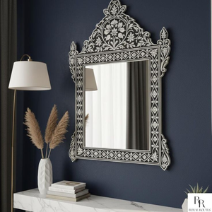 Rajasthani Bone Inlay MDF <b>Mirror</b> <b>Frame</b> Antique Style Handmade Wall Hanging for Modern Interiors Diwali - Product Image 5