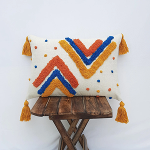 Mustard Yellow Tufted Texture Boho Cushion Cover Handmade Decorative <b>Pillow</b> Case for Sofa Bedroom Living Room Home <b>Decor</b> - Product Image 2